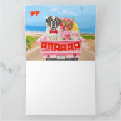Sint-Bernardhond Valentijnsdag Truck Hartjes Kaart (Binnen)