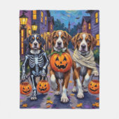 Sint-Bernardhonden in Halloween-kostuums Fleece Deken (Voorkant)