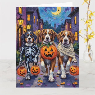 Sint-Bernardhonden in Halloween-kostuums Kaart