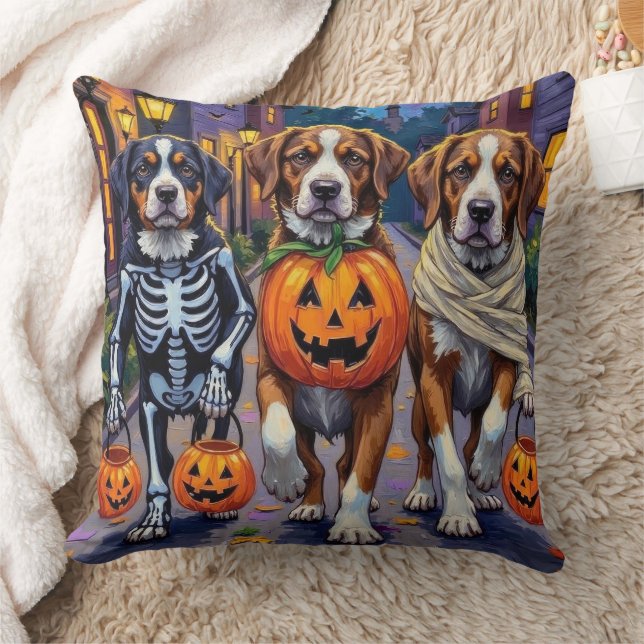 Sint-Bernardhonden in Halloween-kostuums Kussen (Deken)