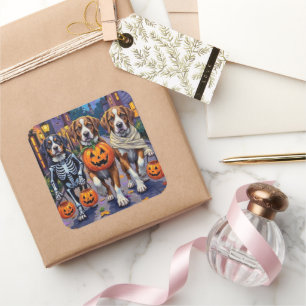 Sint-Bernardhonden in Halloween-kostuums Vierkante Sticker