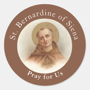 Sint-Bernardine van Siena, katholieke priester Ronde Sticker