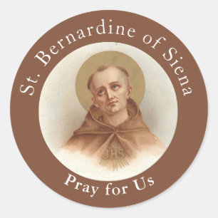 Sint-Bernardine van Siena, katholieke priester Ronde Sticker