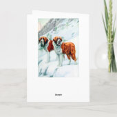 Sint Bernards op een sneeuwbergafbeelding Kaart (Achterkant)