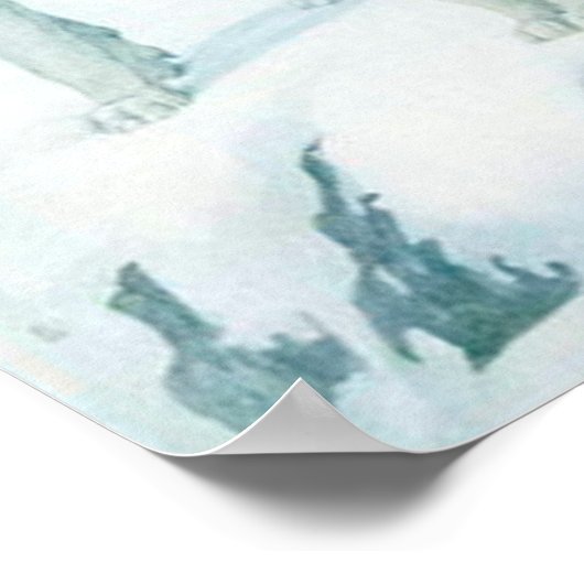 Sint Bernards op een sneeuwbergafbeelding Poster (Hoek)