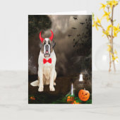 Sint-bernardshond in Halloween-kostuum Kaart (Gele Bloem)