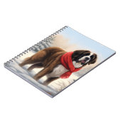 Sint-Bernardshond in Sneeuw Kerstmis Notitieboek (Linkerzijde)