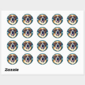 sint-bernardshond ronde sticker (Vel)
