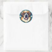 sint-bernardshond ronde sticker (Tas)