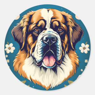 sint-bernardshond ronde sticker