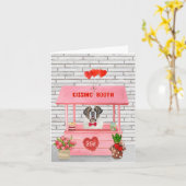 Sint-Bernardshond Valentijnsdag Kusstand Kaart (Gele Bloem)