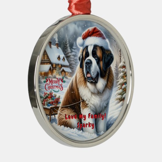  Sint-Bernardus Kerstversiering Metalen Ornament (Rechts)