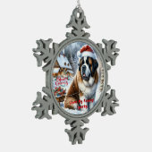  Sint-Bernardus Kerstversiering Tin Sneeuwvlok Ornament (Links)