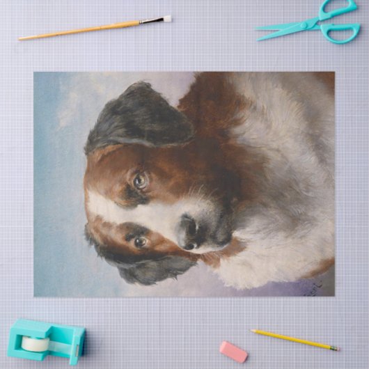  Sint Bernhard Dog Portrait Tissuepapier (Craft)