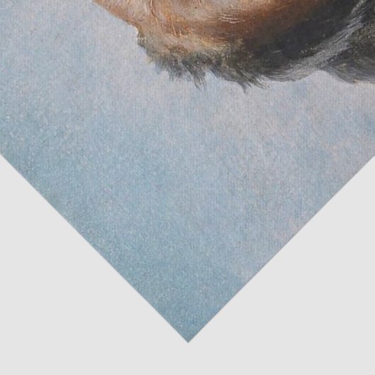  Sint Bernhard Dog Portrait Tissuepapier (Detail)