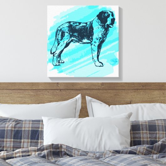 Sint-Bernhardhond Canvas Afdruk (Insitu (Slaapkamer))