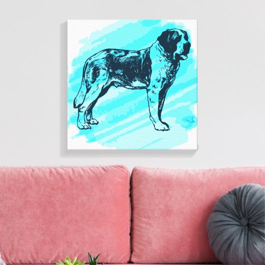 Sint-Bernhardhond Canvas Afdruk (Insitu (Woonkamer))
