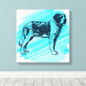 Sint-Bernhardhond Canvas Afdruk (Insitu (Houten vloer))