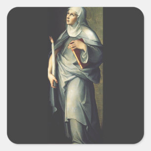 Sint-Birgitta van Zweden Middeleeuwse Mystica Vierkante Sticker