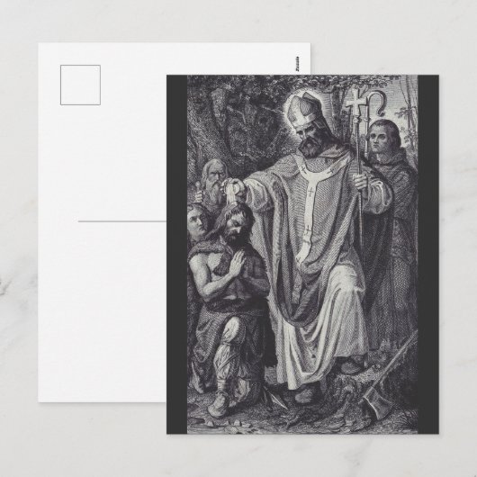 Sint Bonifatius Engelse Benedictijner monnik Feestdagenkaart (Voorkant / Achterkant)