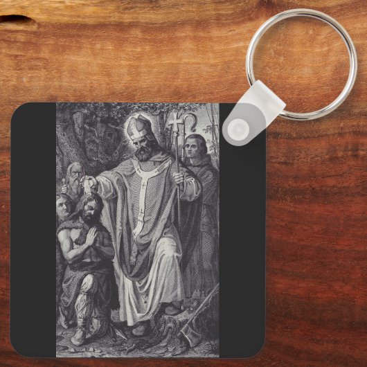 Sint Bonifatius Engelse Benedictijner monnik Sleutelhanger (Achterkant)