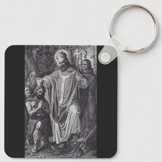 Sint Bonifatius Engelse Benedictijner monnik Sleutelhanger (Achterkant)