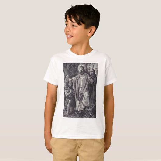 Sint Bonifatius Engelse Benedictijner monnik T-shirt (Voorkant volledig)