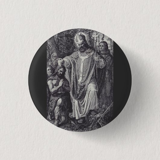 Sint Bonifatius Premium Apostel van Duitsland Ronde Button 3,2 Cm (Voorkant)