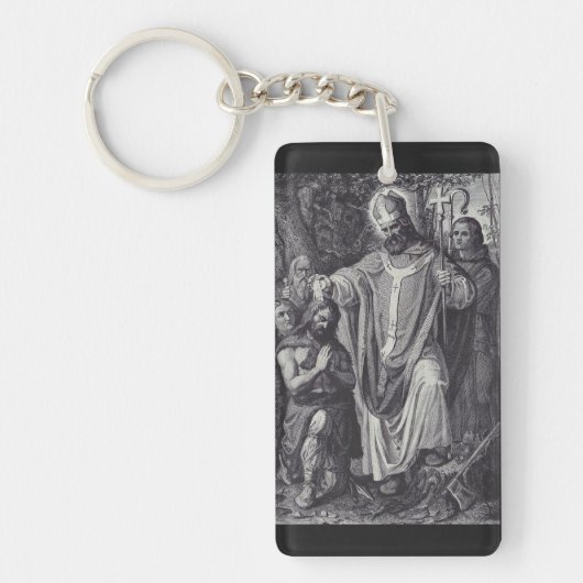 Sint Bonifatius Premium Apostel van Duitsland Sleutelhanger (Voorkant)