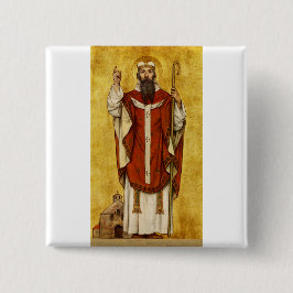 Sint Bonifatius van Mainz - Patroon van Opvoeders Vierkante Button 5,1 Cm