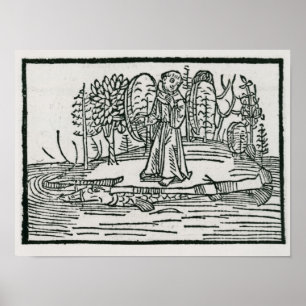 Sint-Brendan op het viseiland Poster