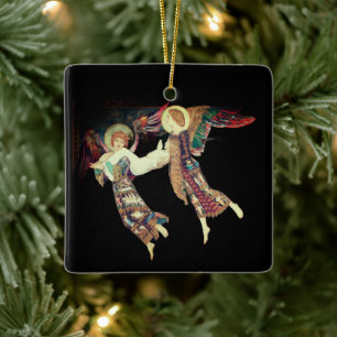Sint Brigid die door engelen wordt weggevoerd Keramisch Ornament