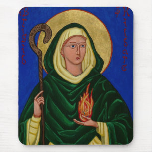 Sint-Brigid met Heilige Vuur Muismat