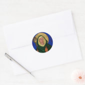 Sint-Brigid met Heilige Vuur Ronde Sticker (Envelop)