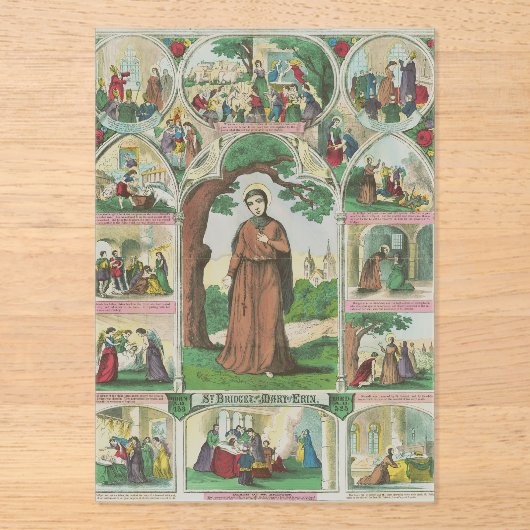 Sint Brigid van Ierland Acryl Uitnodigingen (Voorkant)