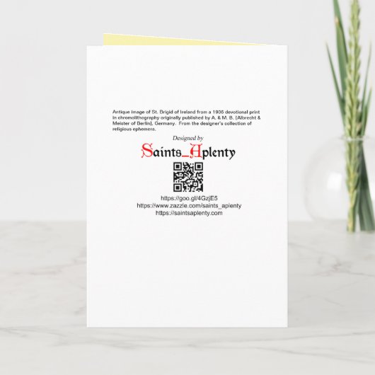 Sint-Brigid van Ierland (M 014) Kaart (Achterkant)