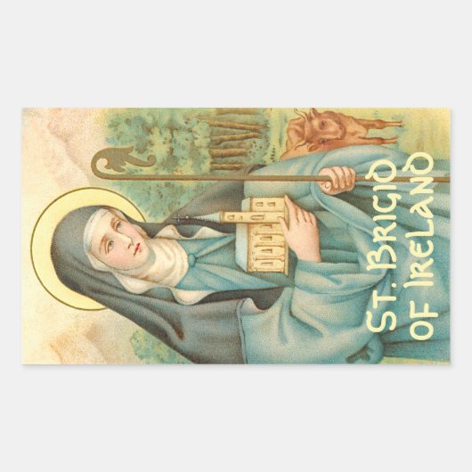 Sint-Brigid van Ierland (M 014) Rechthoekige Sticker (Voorkant)