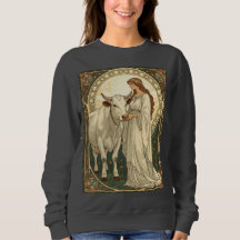 Sint Brigid van Ierland met witte koe