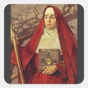 Sint Brigid van Kildare Keltische Vlam Heilige Kun Vierkante Sticker