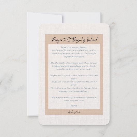 Sint-Brigid van Kildare Prayer Kaart (Achterkant)