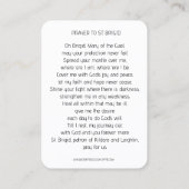 Sint-Brigid van Kildare Religieuze Heilige Prayer Visitekaartje (Achterkant)