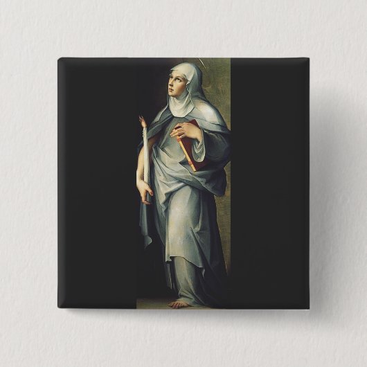 Sint Brigida van Zweden Vierkante Button 5,1 Cm (Voorkant)