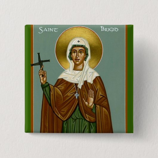 Sint Brigid's kruis Vierkante Button 5,1 Cm (Voorkant)