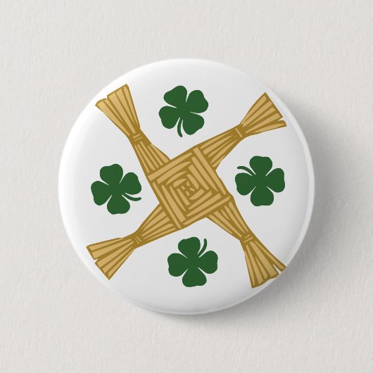 Sint-Brigres Kruis Ronde Button 5,7 Cm (Voorkant)