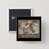 Sint-Bruid, ca. 1913 door John Duncan Vierkante Button 5,1 Cm (Voorkant /achterkant)