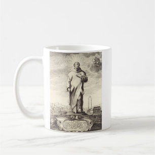 Sint Bruno van Keulen Antieke Graveerstijl Kunst Koffiemok