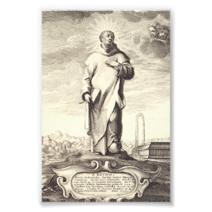 Sint Bruno van Keulen Antieke Gravure Stijl Kunst Foto Afdruk
