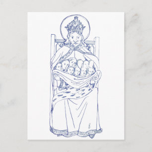 Sint Brychan Brycheiniog Ierse heremiet Briefkaart