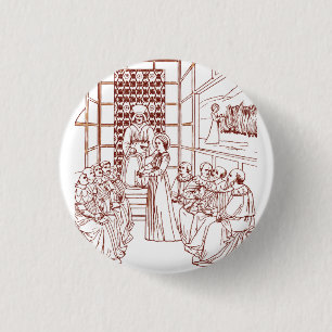 Sint-Catharina disputeert met geleerden van Masoli Ronde Button 3,2 Cm