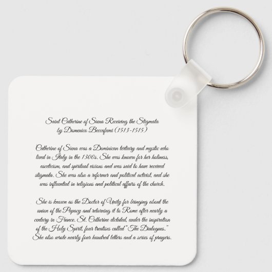Sint-Catharina ontvangt de Stigmata Sleutelhanger (Achterkant)